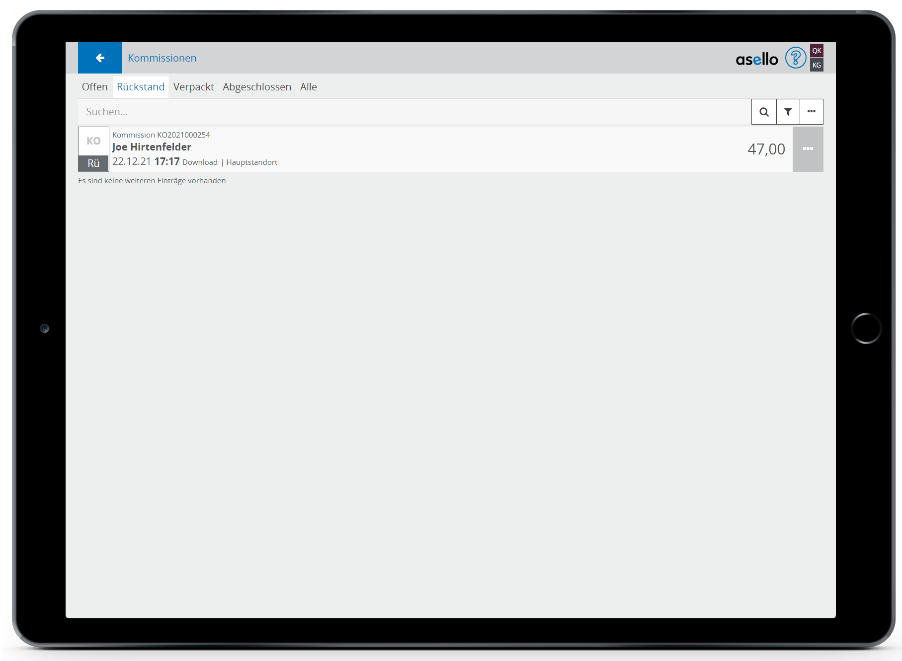 Rückstand auflösen